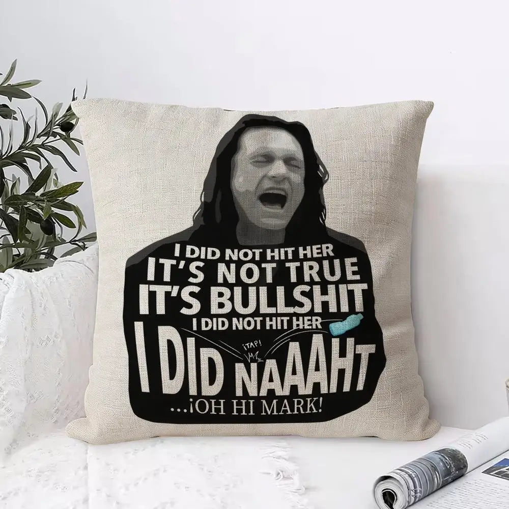 Tommy Wiseau The Room Linen Cushion Cover | Hidden Zipper Cushion Cover Axl White4 45X45cm