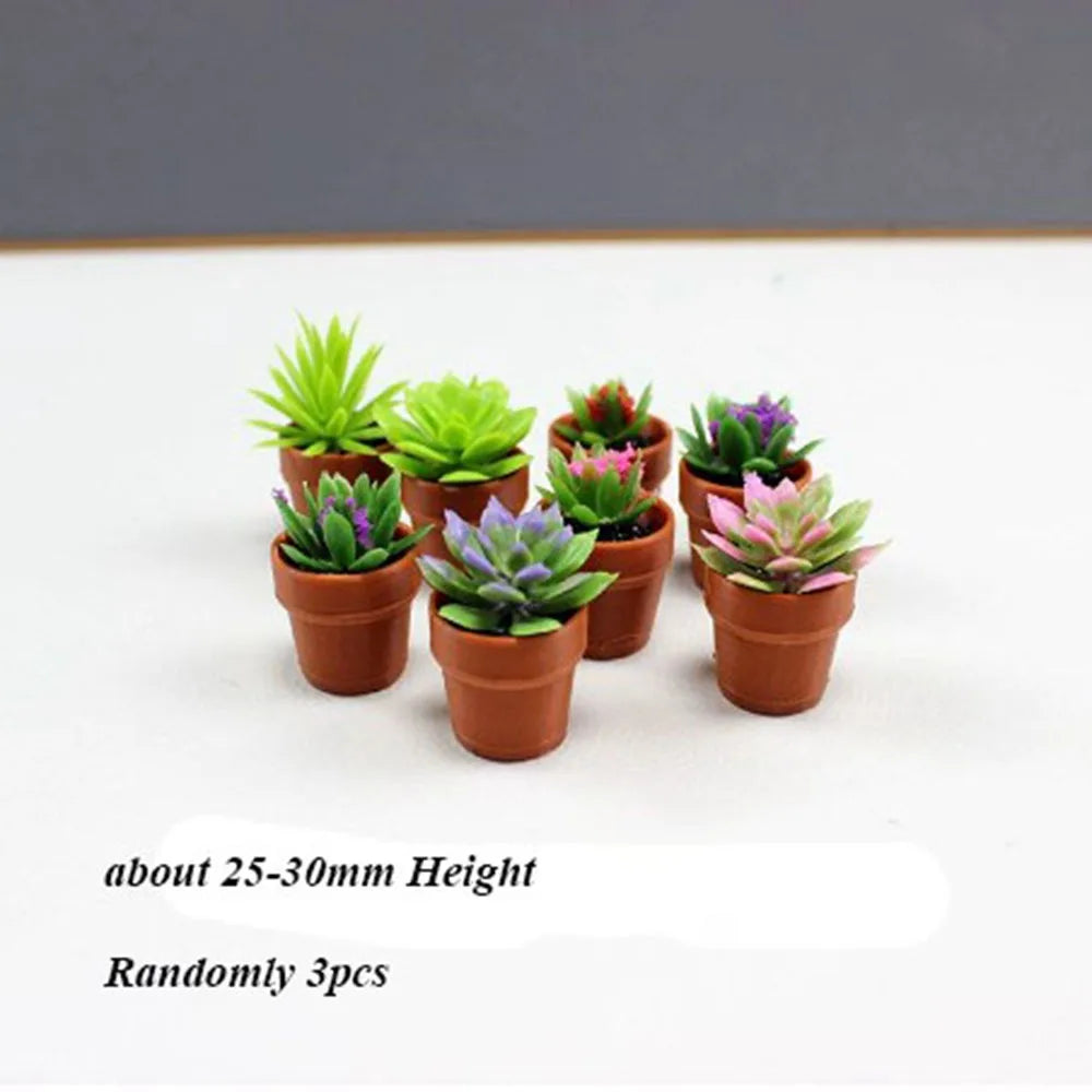 3-Pack 1:12 Dollhouse Miniature Potted Plants & Bonsai Decor Dollhouse Accessories Axl 8