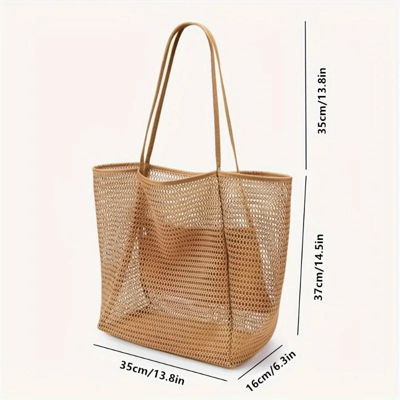 Colorful Mesh Beach Tote Bag – Shoulder & Crossbody for Travel Mesh Beach Tote Axl