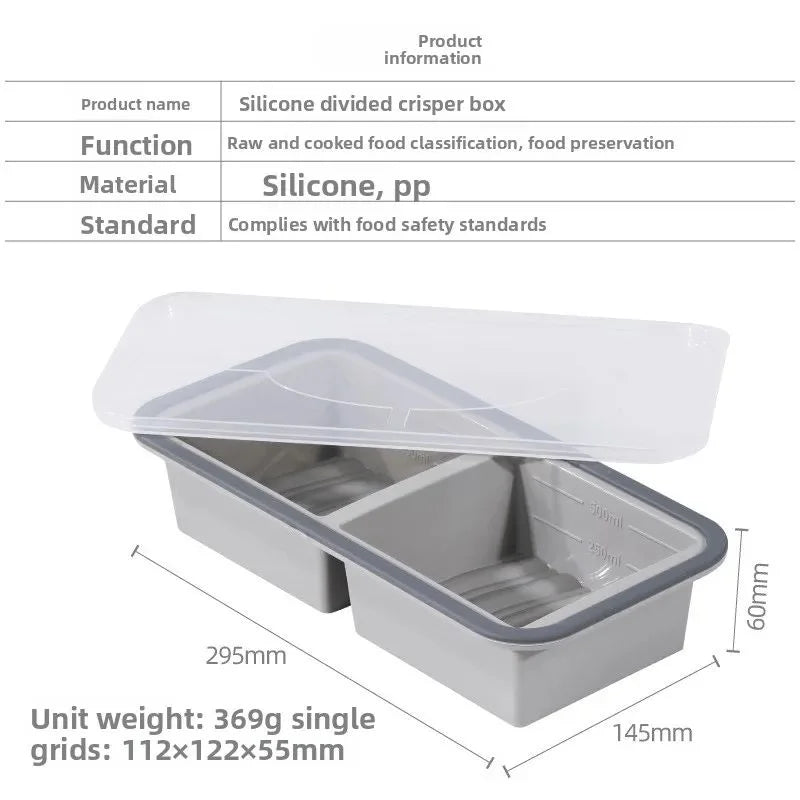 Silicone Compartment Lunch Box – Microwave & Fridge Safe Compartment Lunch Box Axl 2 grids