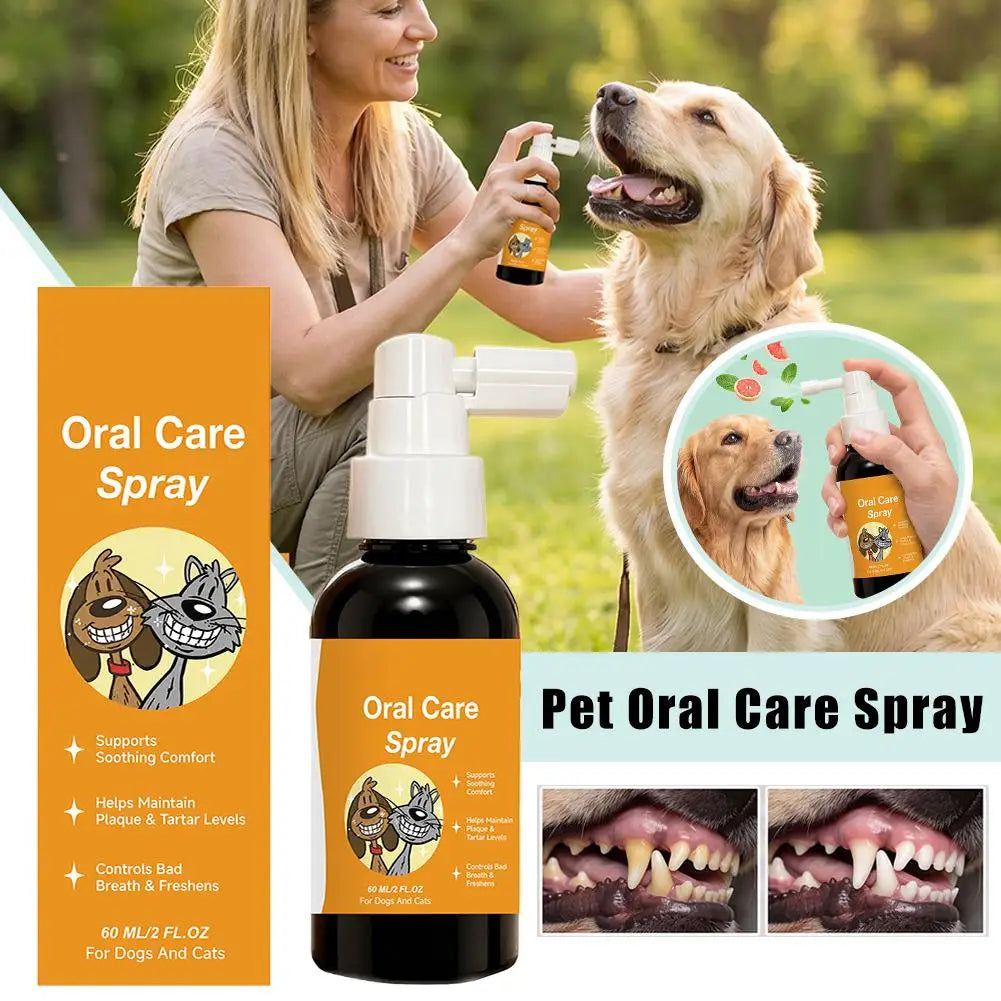 Plant-Based Pet Oral Spray – Dog & Cat Breath Freshener 60ml Pet Oral Care Spray Axl Default Title