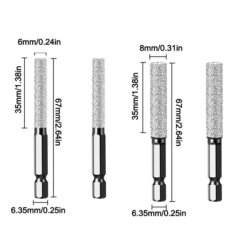 Diamond Drill Bit Hole Saw – Hex Shank for Tile & Porcelain Diamond Drill Bit Axl 6-6-8-8mm