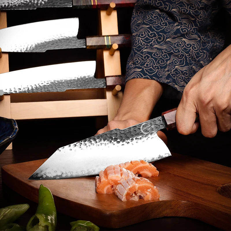 Grandsharp Damascus Chef Knife – AUS-10 Steel & Maple Handle Damascus Chef Knife Axl