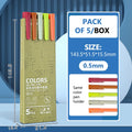 5-Pack Macaron Kawaii Gel Pens – 0.5mm Colorful Writing Set Gel Pen Set Axl A1