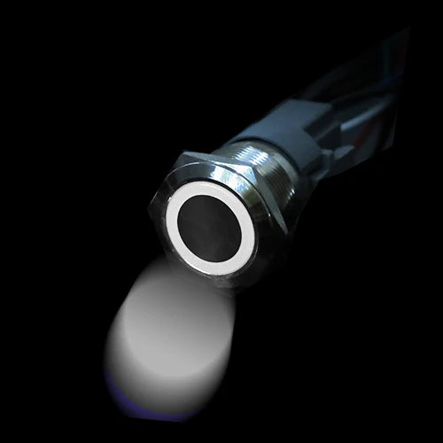Metal LED Push Button Switch Waterproof 12–22MM | Self-Lock Push Button Switch Axl White Ringlike 12mm 3-6V|Self-locking