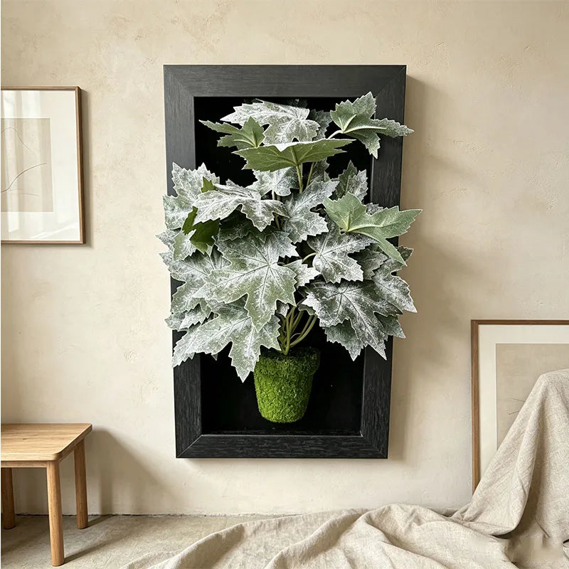 3D Hollow Shadow Box – Preserved Maple Leaves & Dried Flowers Floral Shadow Box Axl