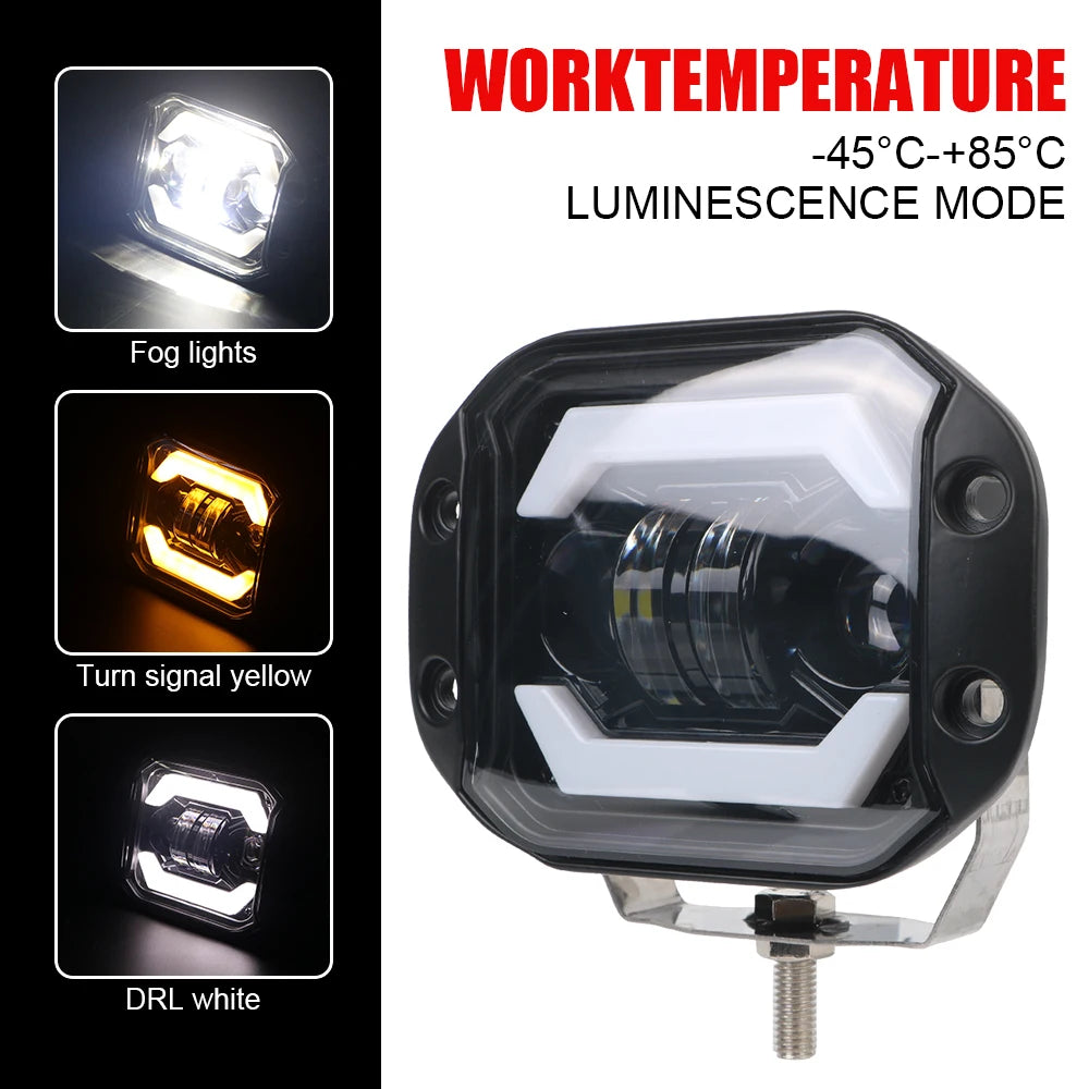 5-Inch Flush Mount LED Driving Light | Hi/Low Beam Jeep & Truck LED Driving Light Axl