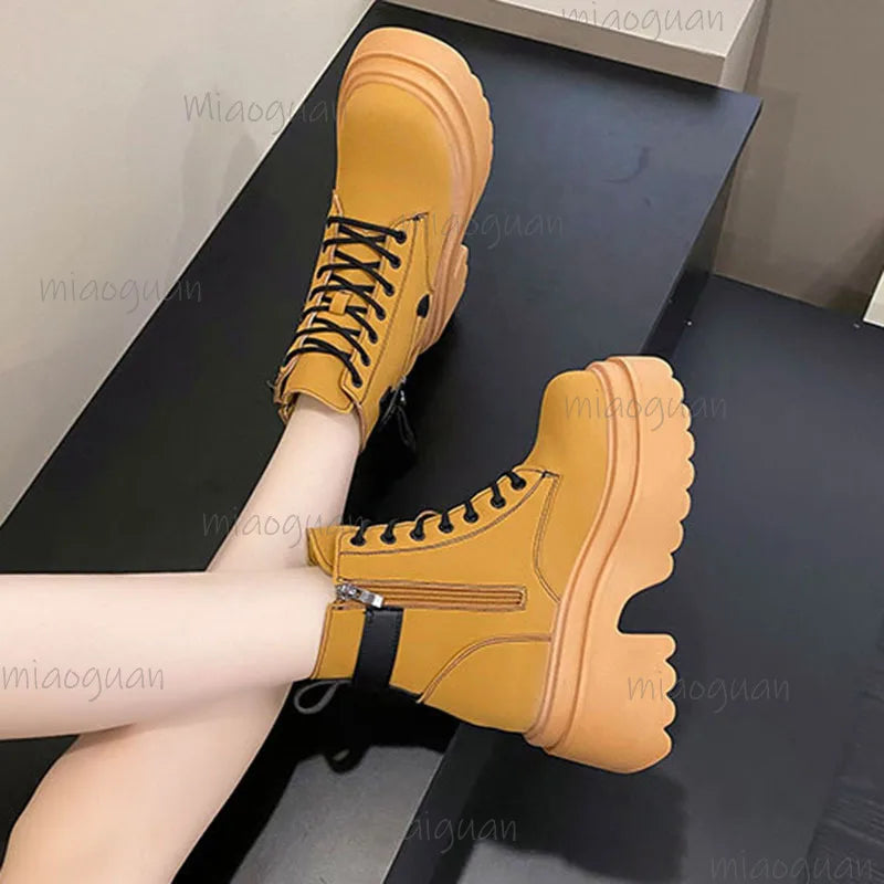 Women's Platform Ankle Boots Chunky Heel Lace-Up | Sizes 5–11 Platform Ankle Boots Axl
