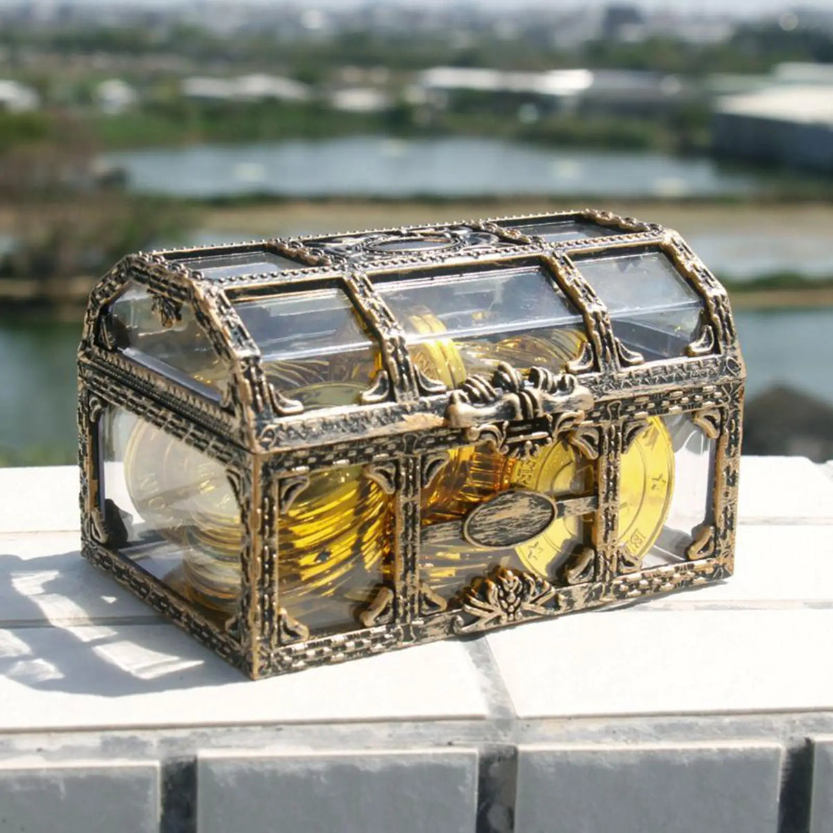 Transparent Pirate Treasure Box – Jewelry & Trinket Organizer Jewelry Organizer Box Axl