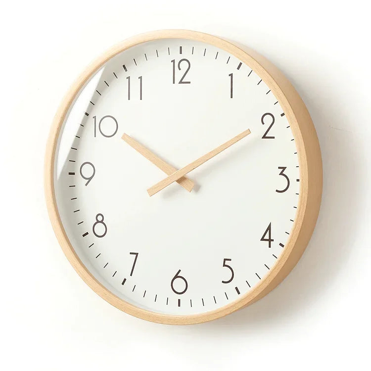 Nordic Wood Wall Clock – Silent Quartz Modern Home Decor Wall Clock Axl