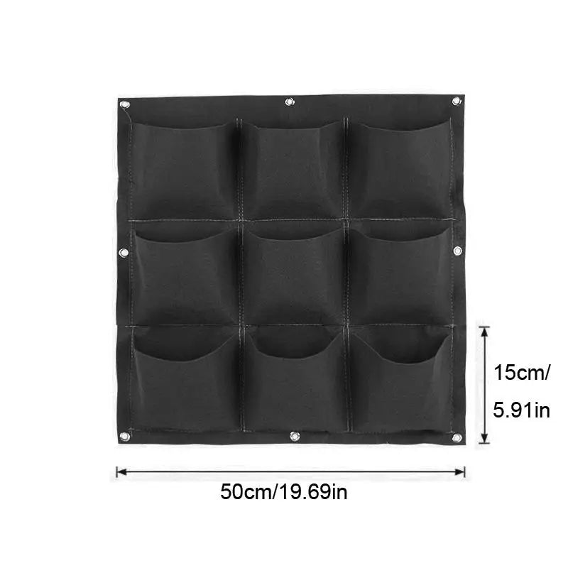 Vertical Wall Planter Bags – 9, 18 & 49 Pocket Grow Bags Vertical Garden Planter Axl 9 Pocket Black