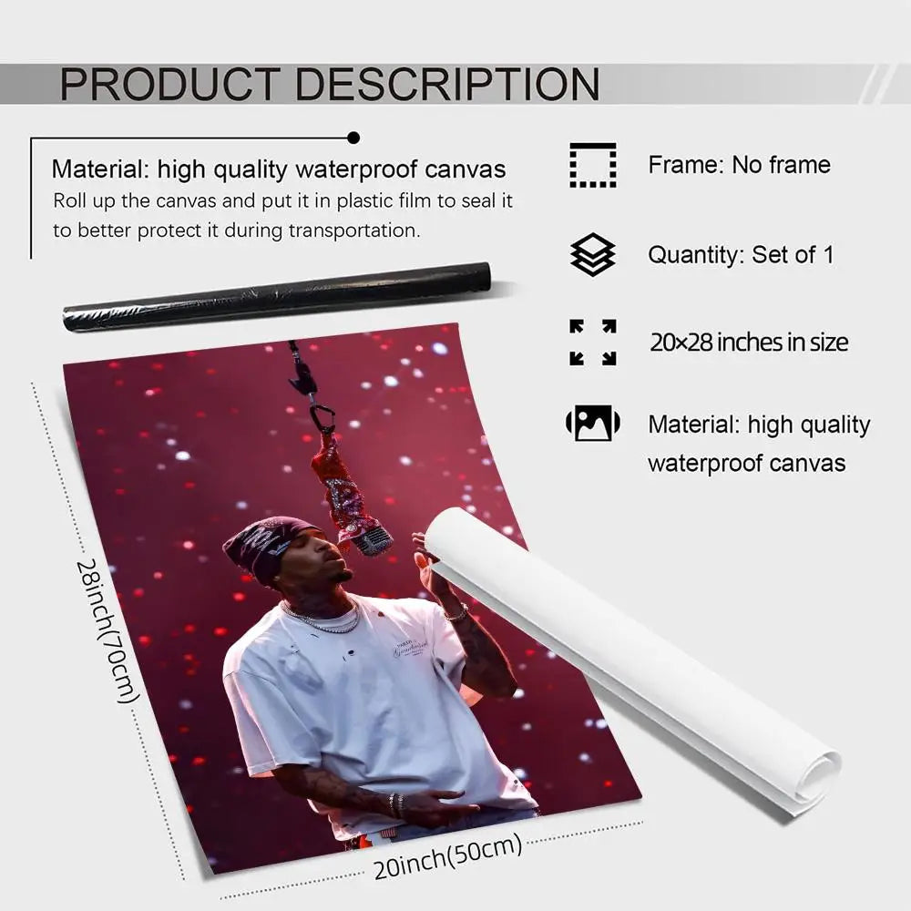Chris Brown Canvas Wall Art Poster – Unframed Home Décor Canvas Wall Art Axl