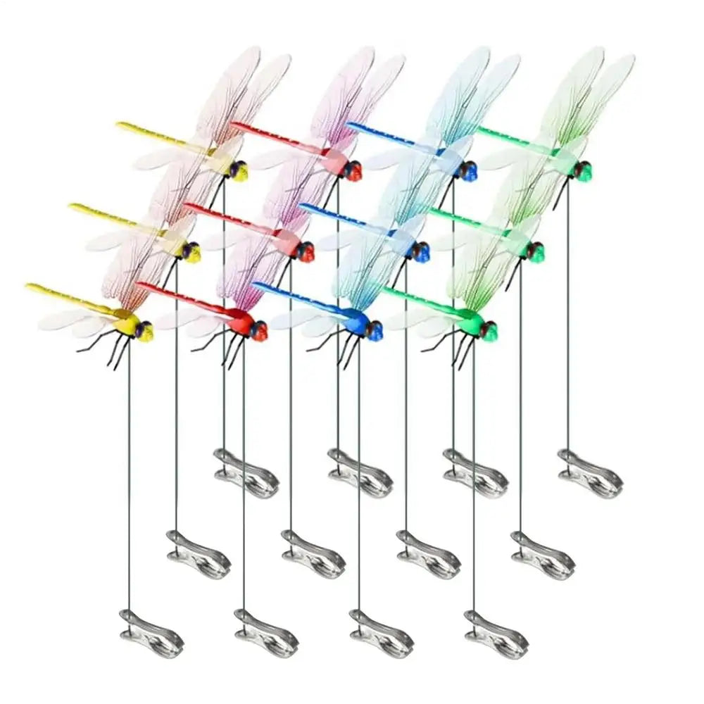 12-Pack Realistic Dragonfly Clips – Garden & Hat Decor Garden Decor Clips Axl 12PCS