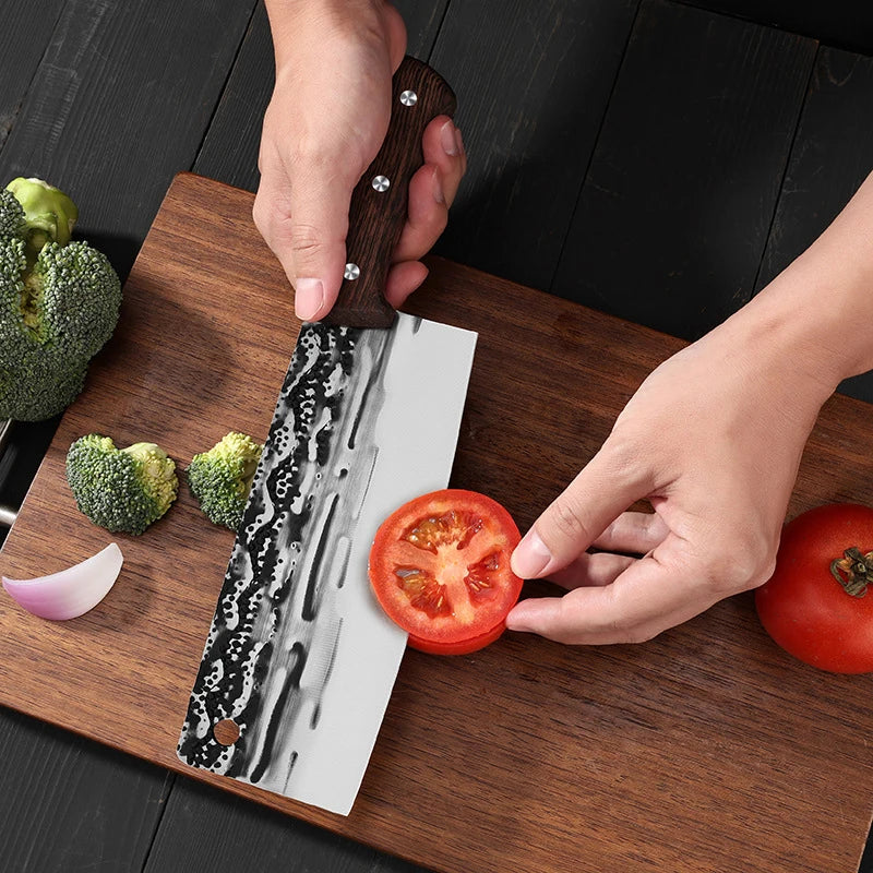 Forged Full Tang Nakiri Cleaver – Stainless Steel Chef Knife Kitchen Cleaver Knife Axl