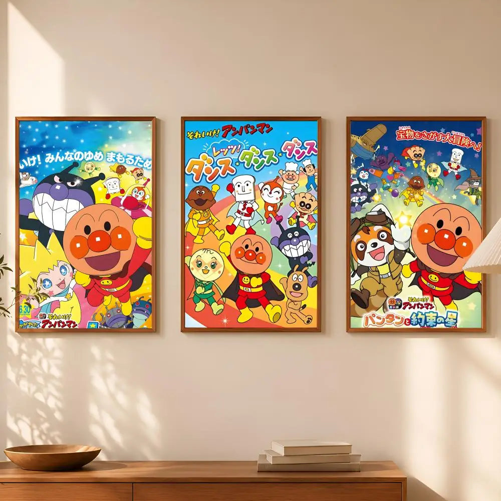 Anpanman Self-Stick HD PVC Wall Poster – Waterproof Home Decor Wall Art Poster Axl