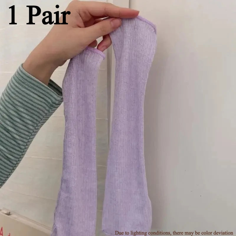 Women's Thin Breathable Mid-Tube Socks | Japanese Style Leg Warmers Leg Warmer Socks Axl PURPLE-1pcs