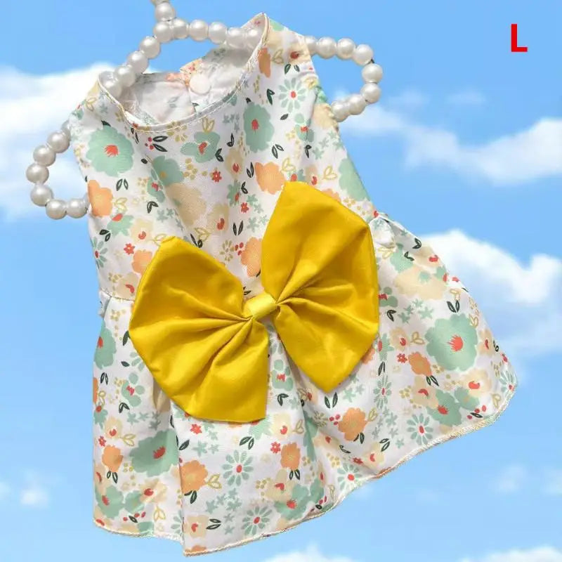 Floral Pet Princess Dress – Soft Breathable Dog & Cat Skirt Pet Costume Dress Axl YLL