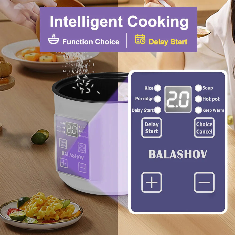 BALASHOV Mini Electric Rice Cooker – Non-Stick Multi Cooker Electric Rice Cooker Axl
