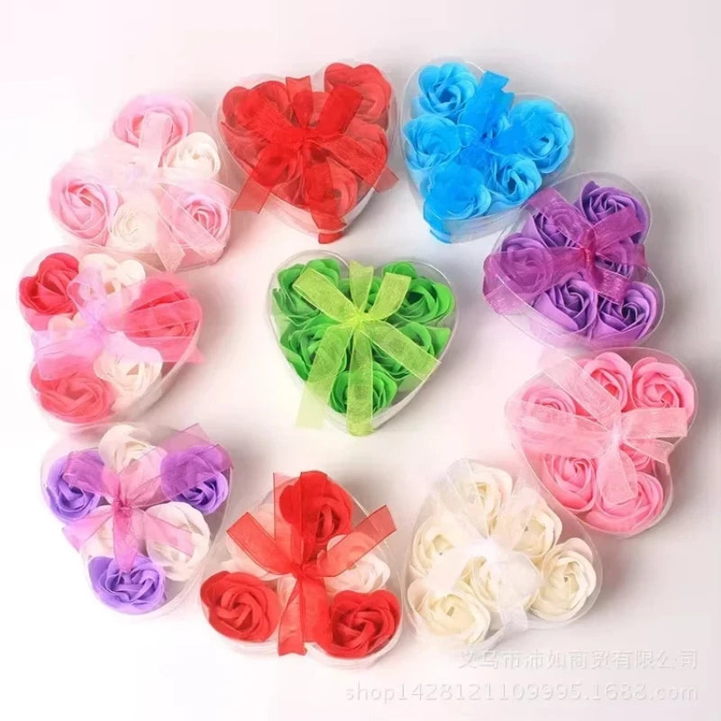 Rose Flower Soap Gift Box 6 Pcs – Wedding & Valentine's Favour Novelty Soap Gift Set Axl