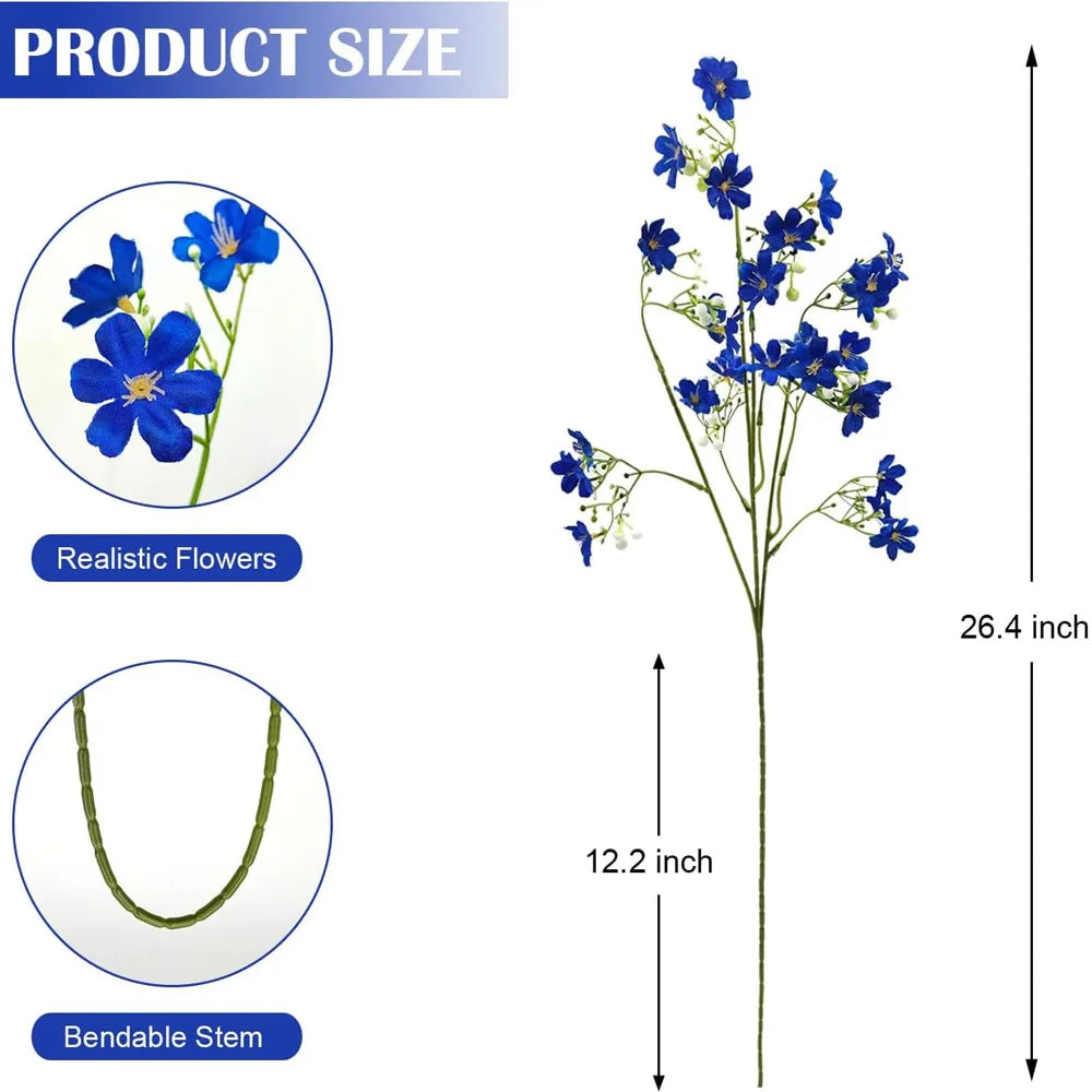 Silk Artificial Flowers Long Stem Faux Baby's Breath Bouquet Artificial Silk Flowers Axl