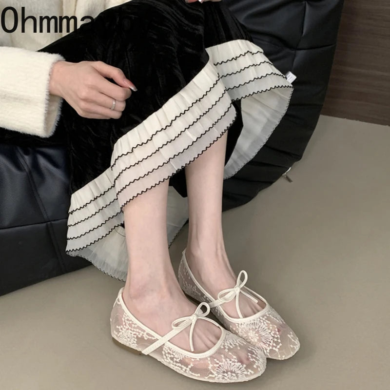 Women's Lace Mary Jane Ballet Flats – Slip-On Dress Shoes Women's Ballet Flats Axl