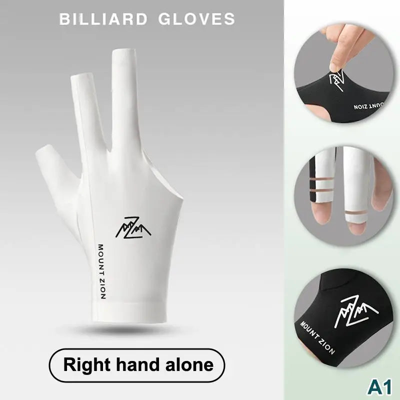 Fingerless Billiard Pool Glove – Breathable Ice Silk 3-Finger Billiard Cue Glove Axl A1