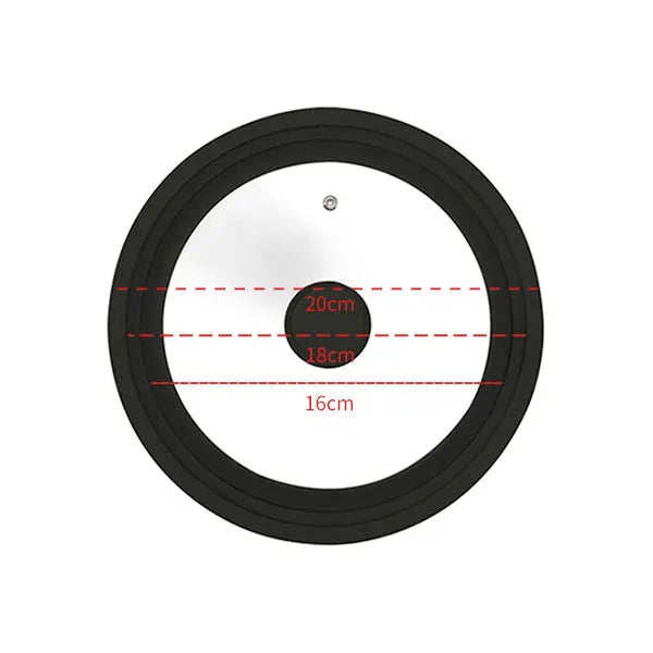 Universal Tempered Glass Lid for Pots, Pans & Skillets 16–32cm Universal Cookware Lid Axl Black 16-18-20