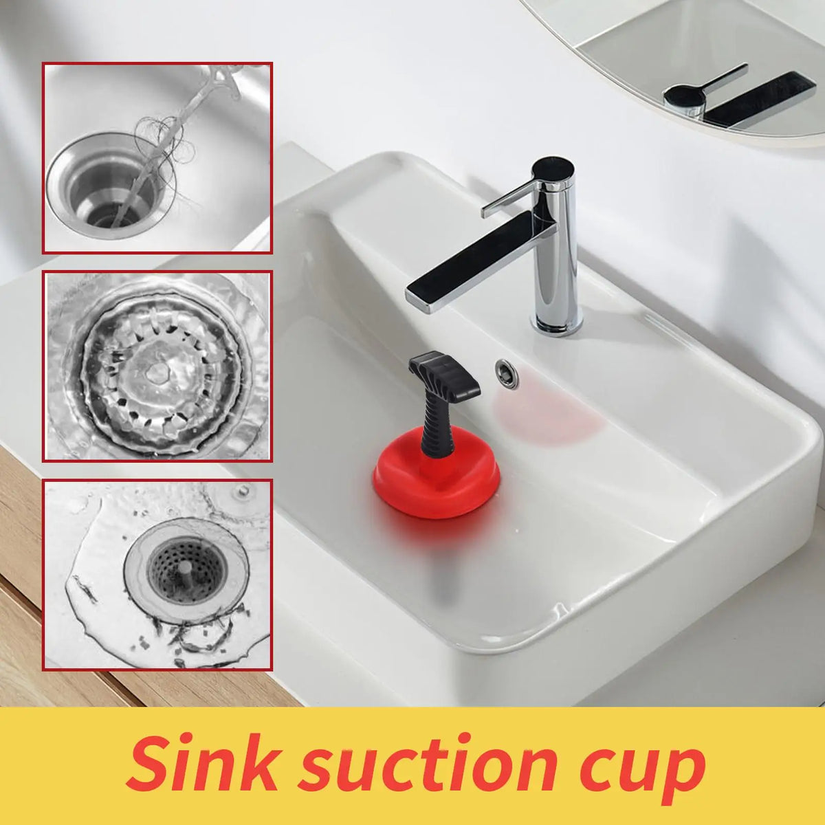 Heavy-Duty Drain Plunger – Clog Remover for Sink & Toilet Drain Plunger Axl