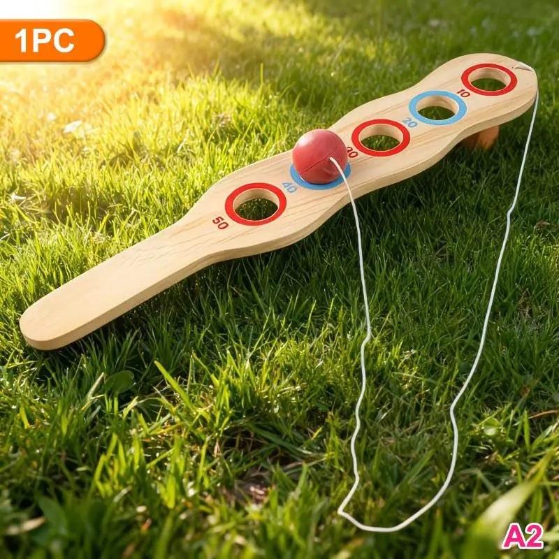 Wooden Paddle Ball Set – Elastic String Hand-Eye Coordination Toy Paddle Ball Toy Axl A2