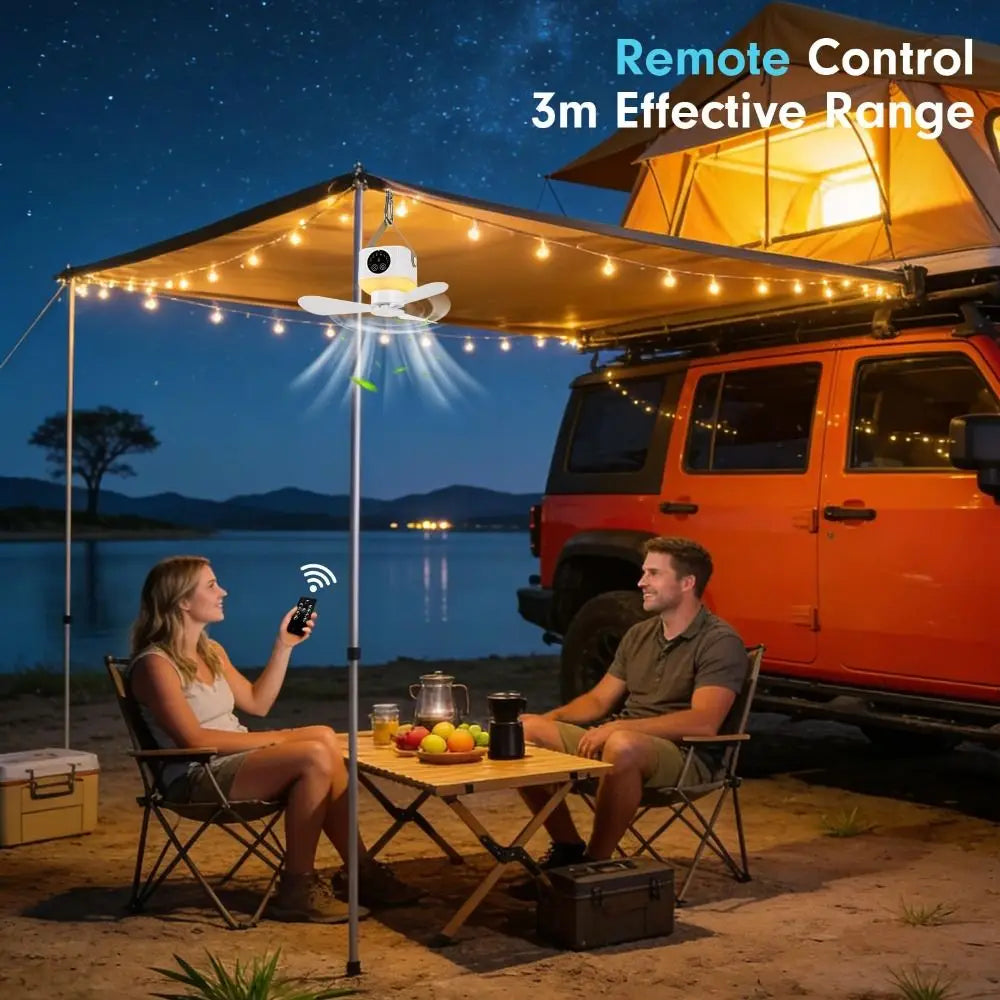 Rechargeable Ceiling Fan with LED Light & Remote Control Ceiling Fan Light Axl