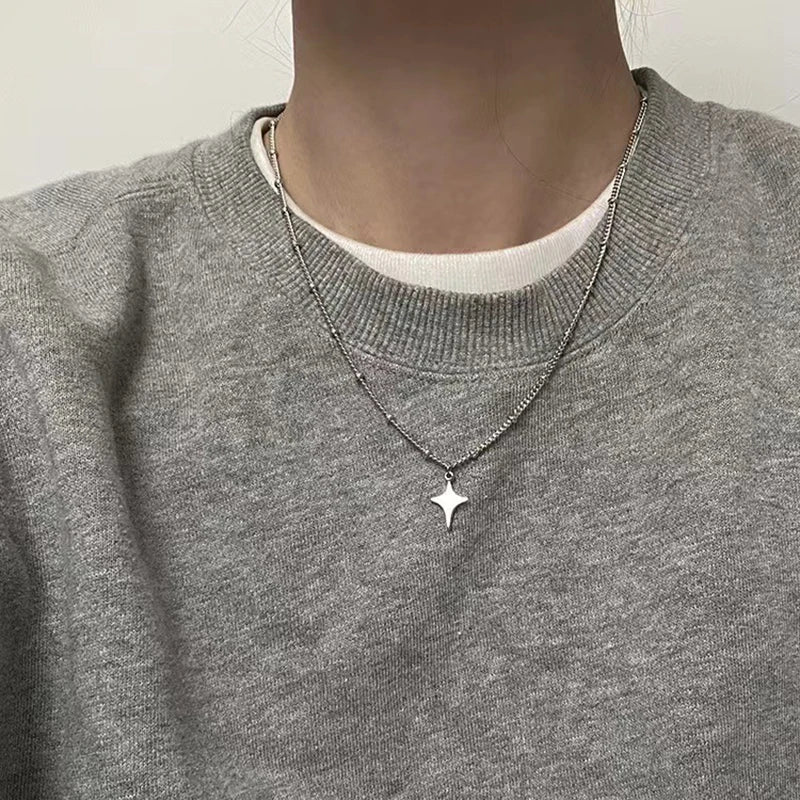 Star Choker Necklace – Titanium Steel Pendant Chain Unisex Pendant Necklace Axl
