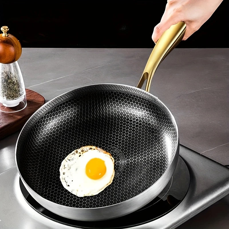 KEMORELA 3-Piece 316 Stainless Steel Honeycomb Frying Pan Set Frying Pan Set Axl