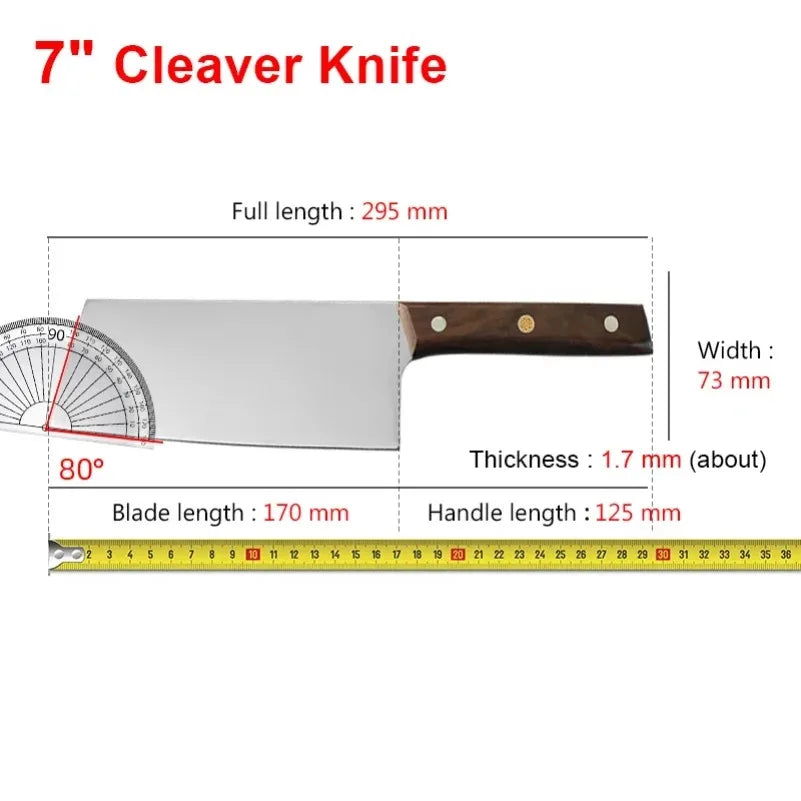 InLeung Stainless Steel Chef's Cleaver Knife – Wood Handle Chef's Cleaver Knife Axl
