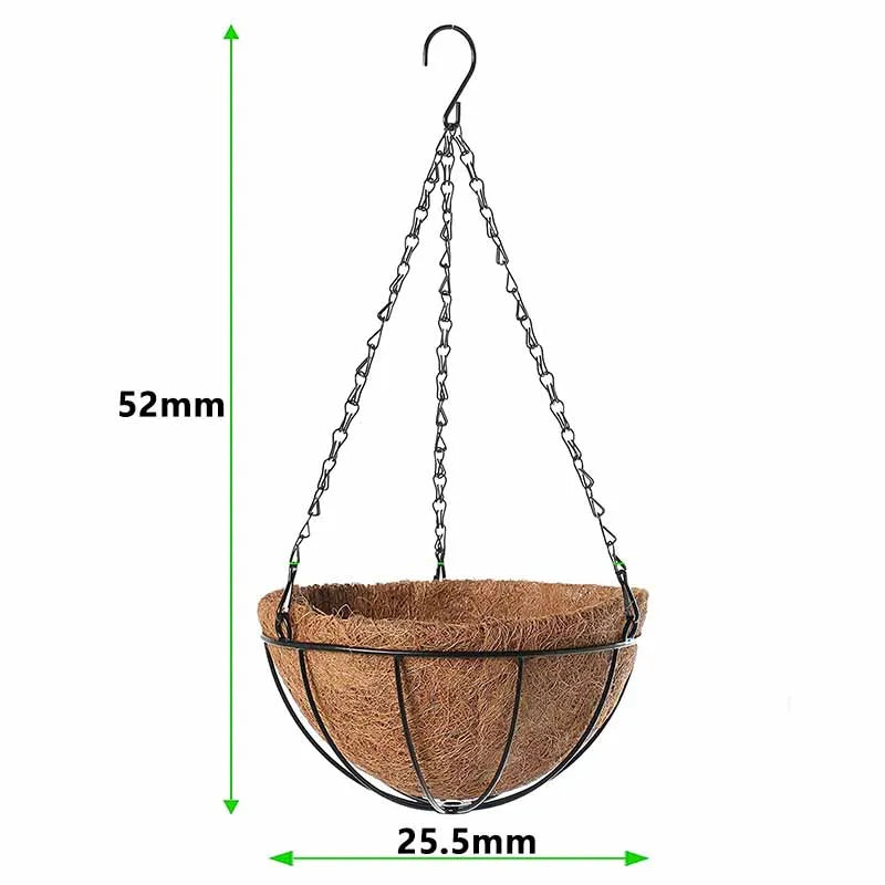 8/10 Inch Metal Hanging Basket with Coconut Liner | Garden Planter Hanging Garden Planter Axl 10 inch