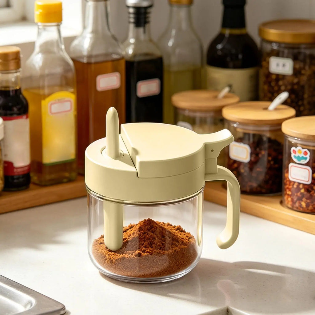 Moisture-Proof Seasoning Jar with Spoon | 380ml Spice Container Spice Storage Jar Axl