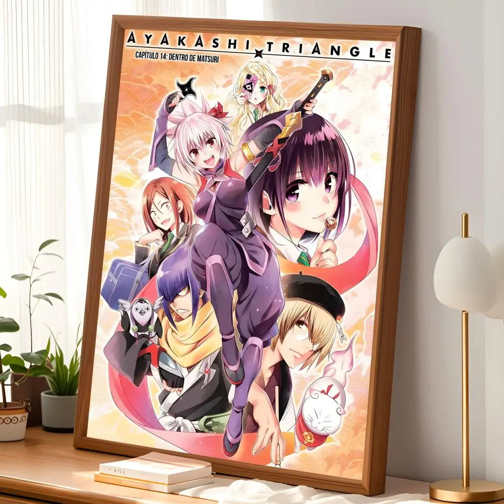 Ayakashi Triangle Manga Poster – Self-Stick HD PVC Wall Art Wall Art Poster Axl