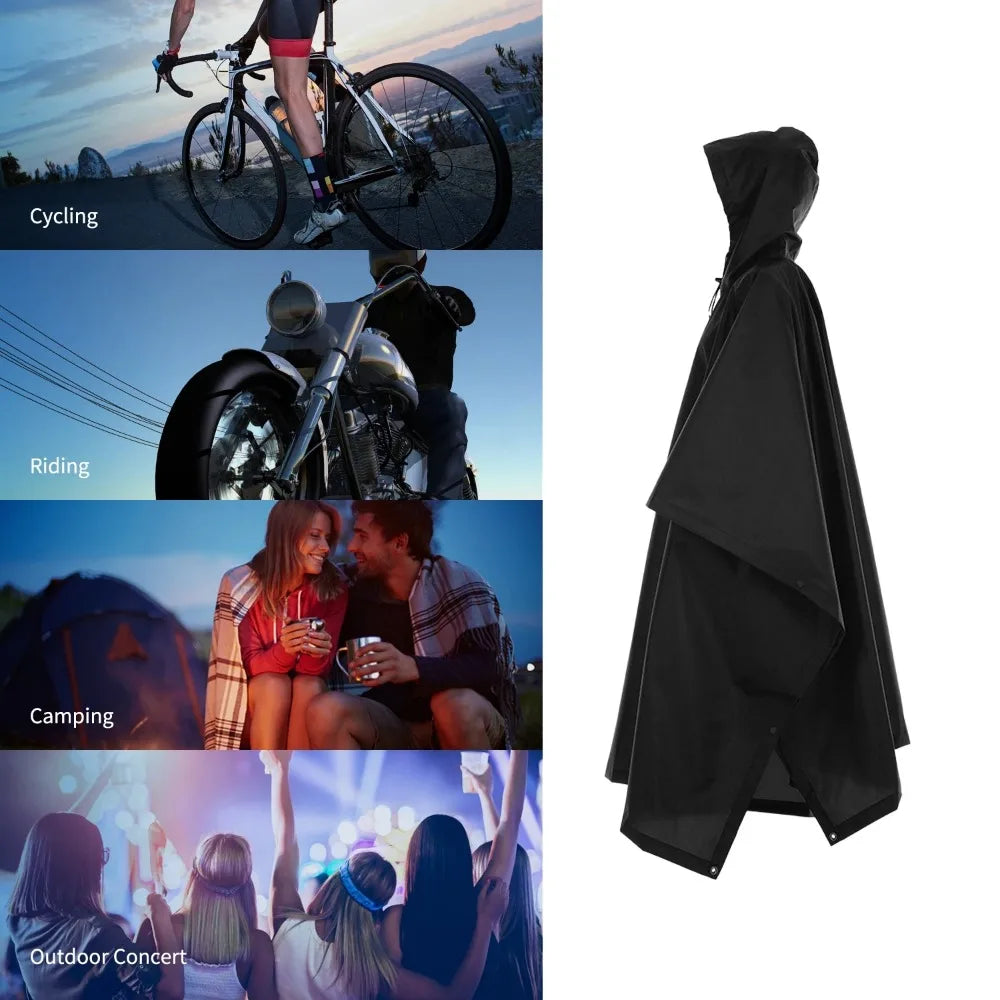 3-in-1 Waterproof Rain Poncho – Hooded Outdoor Raincoat Rain Poncho Axl