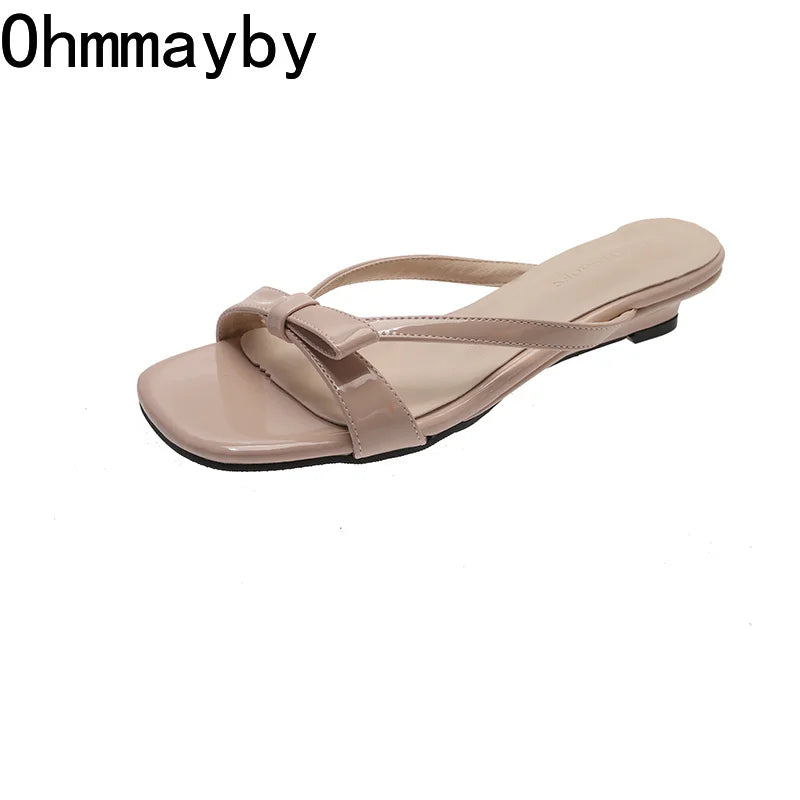 Women's Low Heel Square Toe Slides – Lightweight Summer Slippers Women's Slide Slippers Axl