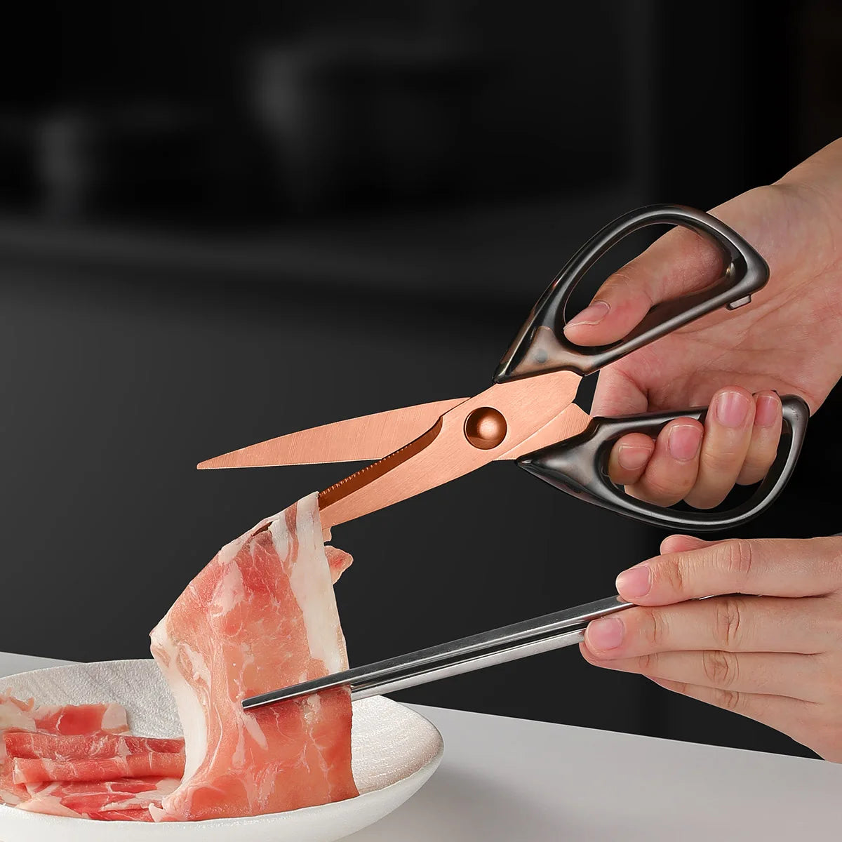 Stainless Steel Kitchen Scissors – Meat, Poultry & BBQ Shears Kitchen Shears Axl