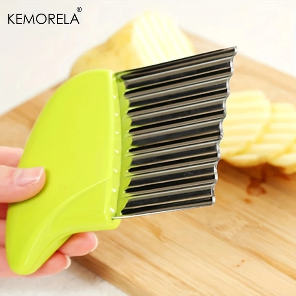 Stainless Steel Wave Knife – Crinkle Cut Vegetable Slicer Vegetable Slicer Axl