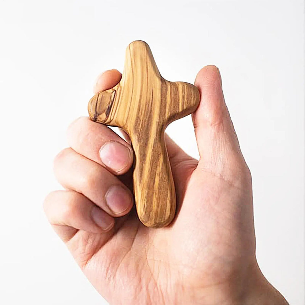 Olive Wood Palm Cross – Handheld Wooden Prayer Cross Pendant Wooden Prayer Cross Axl