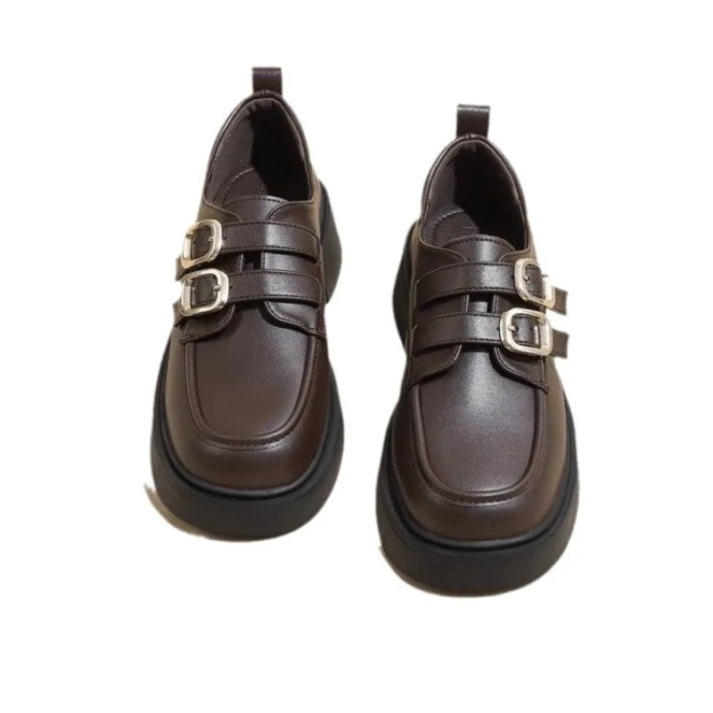 Women's Black Platform Loafers – British Style Casual Shoes Platform Loafers Axl