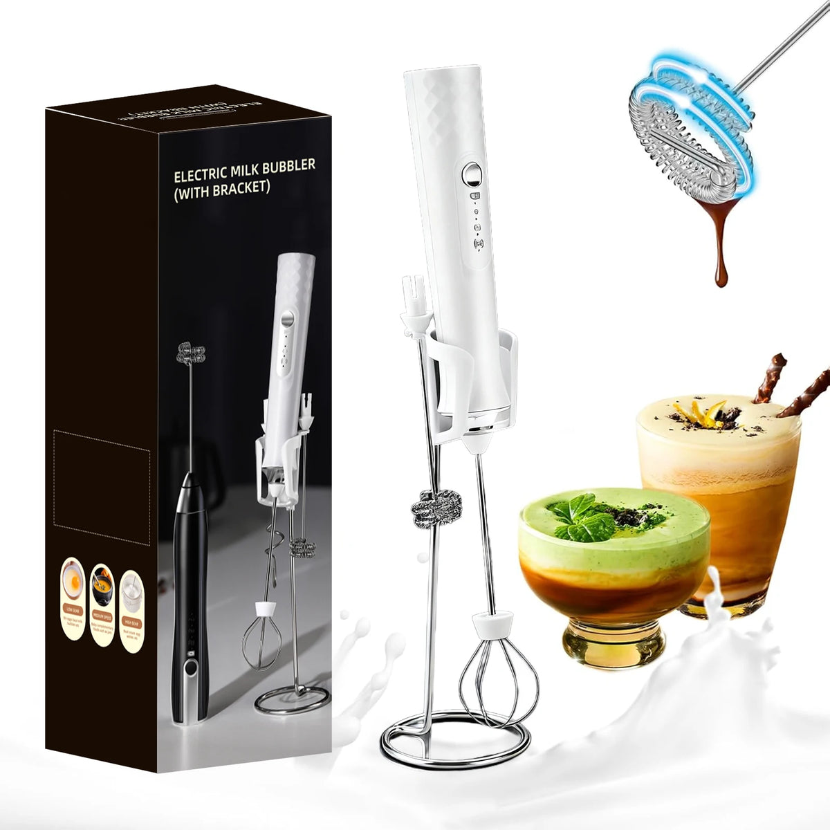 ONEKA Rechargeable Handheld Milk Frother – Electric Foam Maker Milk Frother Axl