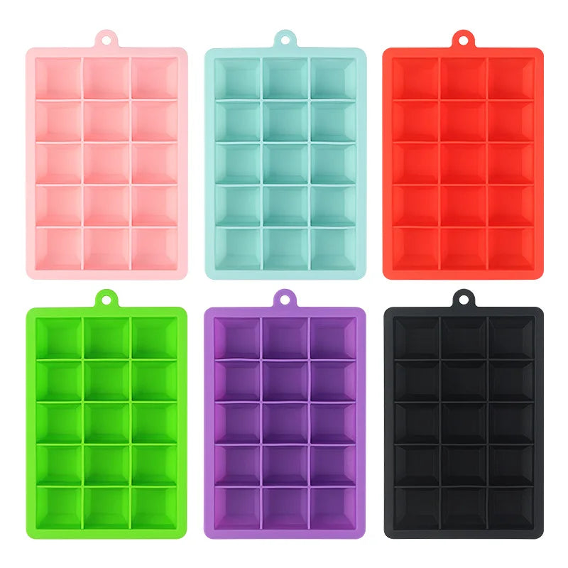 15-Grid Silicone Ice Cube Tray with Lid – Easy Release Mold Silicone Ice Tray Axl