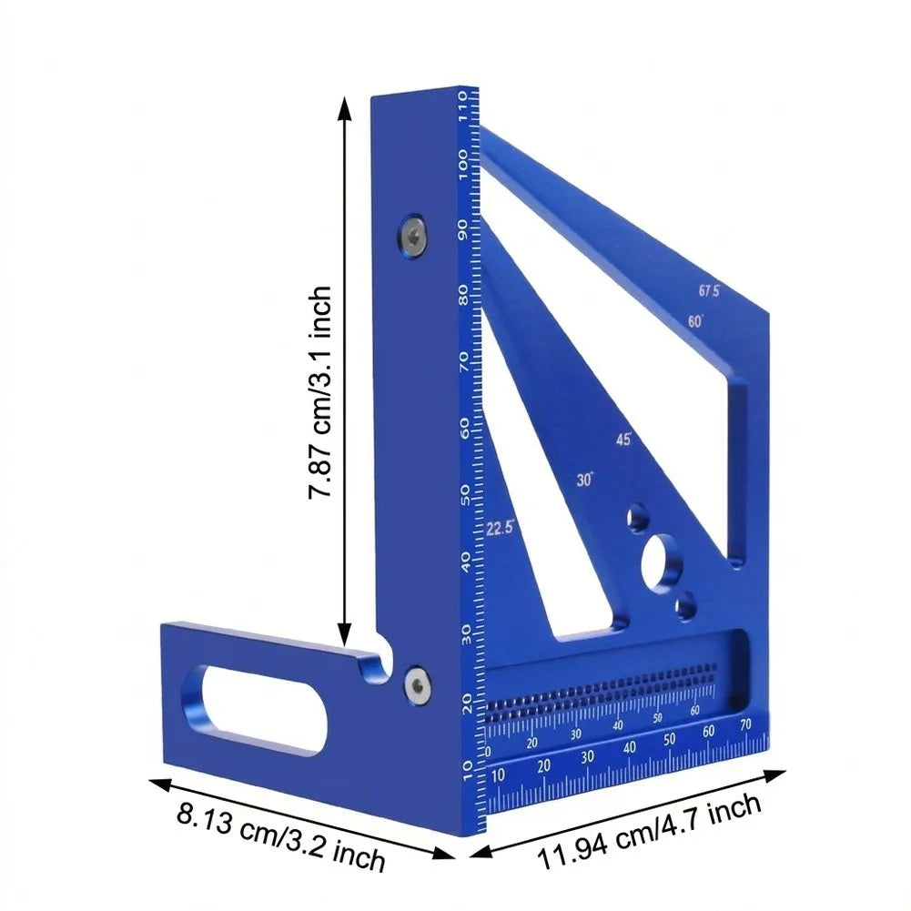 Aluminum Alloy Woodworking Miter Triangle Ruler & Protractor Woodworking Measuring Tool Axl