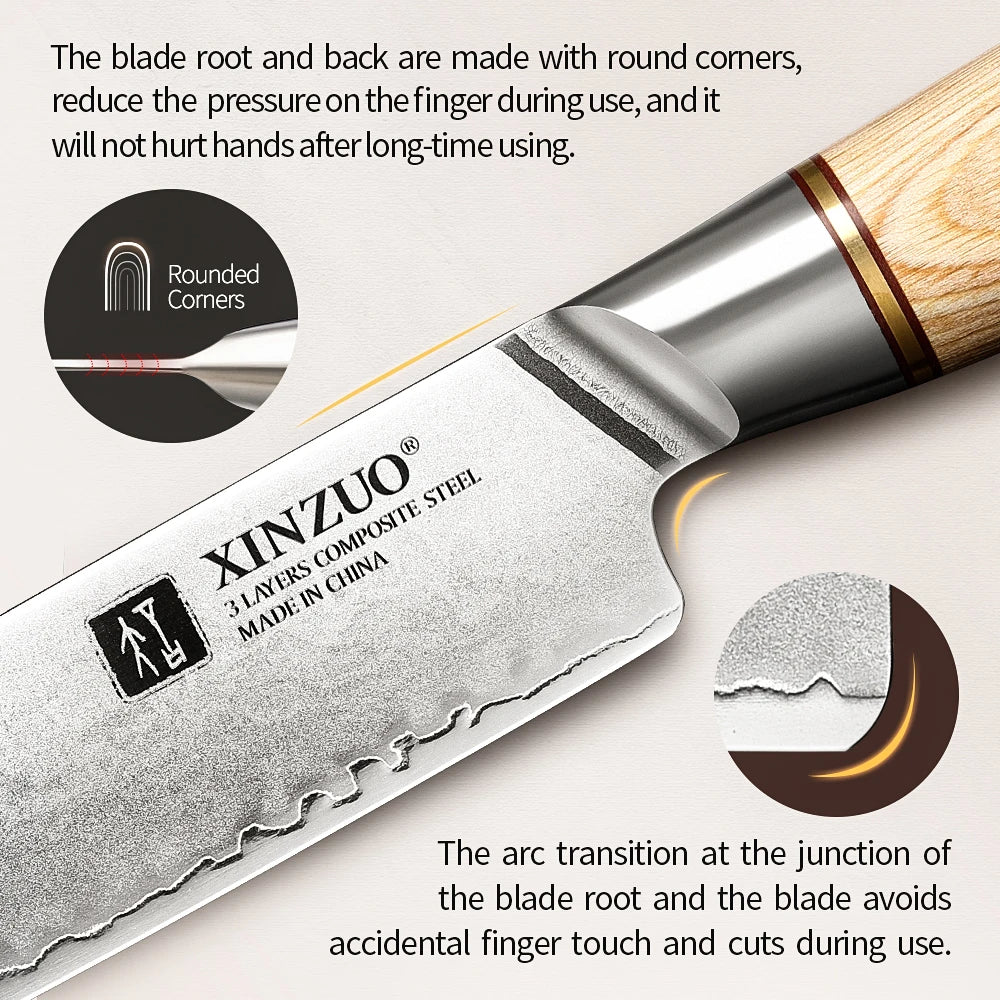 XINZUO 10-Inch Carving Knife | 10Cr15CoMoV Steel Pakkawood Carving Knife Axl