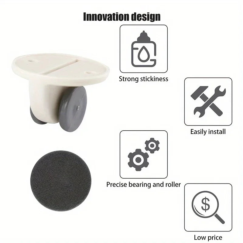 4-Pack Self-Adhesive Mini Ball Transfer Bearing Wheels | Rollers Adhesive Caster Wheels Axl