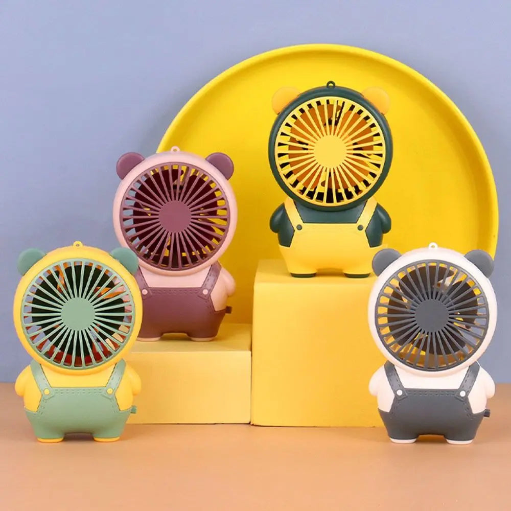 Bear Shape USB Rechargeable Mini Fan – Portable Kids Handheld Mini Handheld Fan Axl