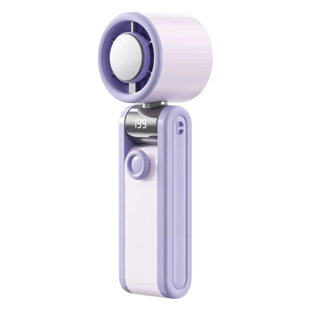 Foldable Handheld Fan – USB-C Rechargeable, 199-Speed Digital Portable Handheld Fan Axl Purple