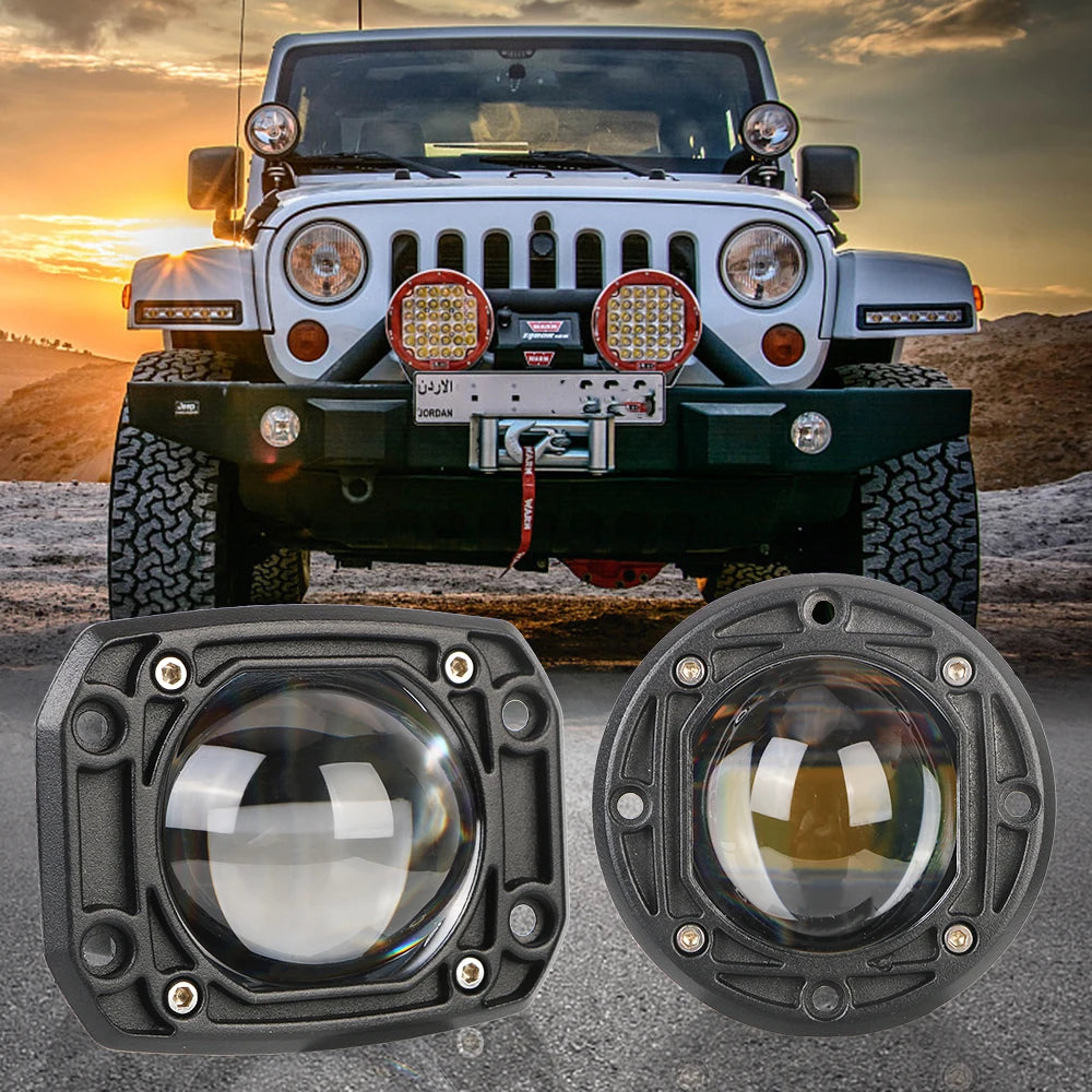 8D Lens 30W LED Flush Mount Work Light 6000K/3500K Dual Color LED Work Light Axl